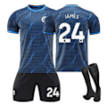 Miniatyrbillede 1 af 2: 23/24 Chelsea Udebanes Børnefodboldtrøje med Strømper 24 JAMES 24 JAMES children's sizes24
