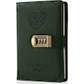 Miniatyrbillede 1 af 5: Dagbog med lås til piger - Læder kodeordslås journal søde hemmelige dagbøger notesbog med kombinationslås til kvinder voksne B6