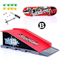 Miniatyrbilde 3 av 3: Miniskatepark for Finger Skateboard Felt Kombinasjonsleketøy Skateboard Park Rampe Leke Skateboard Rampe Style B