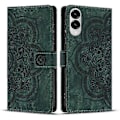 Miniatyrbillede 1 af 4: Frosted Læder Etui til Mandala Emed Retro Telef(FQ) Green For Samsung Galaxy S25 Edge 5G