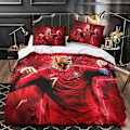 Miniatyrbilde 3 av 5: Fotball Cristiano Ronaldo Sengetøy Dynetrekksett Myk Mikrofiber CR7 Sengetøysett Dynetrekksett med Glidelås og Putesett for Barn Voksne Double200x200cm