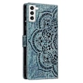 Miniatyrbillede 3 af 4: Frosted Læder Etui til Mandala Emed Retro Telefon Blå(FQ) For Samsung Galaxy S22 5G Blue