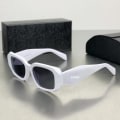 Pikkukuva 3 / 7: Trendikkäät retro-aurinkolasit miehille ja naisille, muodikkaat aurinkolasit 2024, luksusbrändin suunnittelijan aurinkolasit laatikolla ja logolla Blue Glasses with brand logo
