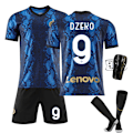 Pikkukuva 1 / 11: 21-22 Inter Milan kotipaita nro 10 Lautaro nro 7 Sanchez nro 9 Dzeko jalkapallokenttäpuku sukilla No. 9 with socks + protective gear L#