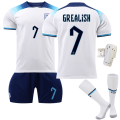 Miniatyrbillede 1 af 11: 22-23 England hjemme VM-trøje nr. 9 Kane 10 Sterling 19 Mount 20 Foden fodbolduniform Size 7 with socks + protective gear #18