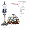 Miniatyrbillede 2 af 3: Tiffany-bordlampe, håndlavet lampeskærm i farvet glas, stue, bar, middelhavsborddekoration