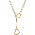 Miniatyrbillede 1 af 4: Hjerteformet O-Ring Slip Chain Halskæde til Kvinder Rustfrit Stål Cuban Chain Hjerteformet Halskæde Punk Rock Krage Halskæde Håndlavet Gold
