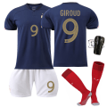 Pikkukuva 4 / 11: 2022 Ranska koti MM-kisojen nro 10 Mbappe 19 Benzema 11 Dembele aikuisten pelipaita jalkapalloasu 22-23 France home number 7 #XL
