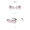 Miniatyrbilde 1 av 7: GGJH1520 Unisex rimless solbriller vintage rektangulære firkantede briller retro dame og herre solbriller 2024 C6