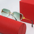 Miniatyrbillede 5 af 7: Engros Cartiering Luksus Fashion Designer Solbriller Kvinder  Buchstaben Brands Rimless Solbriller Mænd C1 With LOGO