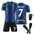 Pikkukuva 7 / 11: 21-22 Inter Milan kotipaita nro 10 Lautaro nro 7 Sanchez nro 9 Dzeko jalkapallokenttäpuku sukilla DN Customized No. 9 M#