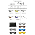 Pikkukuva 5 / 7: Muodin magneettikiinnitteiset polarisoidut TR90-aurinkolasit, 1 optinen kehys, 5 linssiä, jousi saranat 2201A clip-on sunglasses