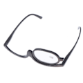 Miniatyrbild 1 av 5: Enkelsidiga sminkglasögon för kvinnor Fällbara vridbara sminkläsglasögon för kvinnor Ögonsminkverktyg svart ram svart ram black frame glasses power 350