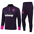 Miniatyrbild 1 av 2: 2425 Nya Spanien Portugal Brasilien Vuxen Långärmad Fotbollsträningsuniform Set West Ham/Lila West Ham/Purple XL