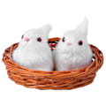Miniatyrbillede 1 af 2: 1 sæt påskehare ornament simulation kanin hjem skrivebord layout dekor (hvid)（13x12cm，hvid）