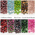 Miniatyrbillede 2 af 7: 4,0 mm Tjekkiske Glasfrøperler Dye Core Små Glasperler til DIY-Fremstilling Smykker Håndværk Armbånd Halskæde Øreringe S3210