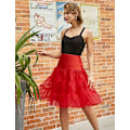 Miniatyrbilde 3 av 4: 50-talls Underskjørt Rockabilly Kjole Crinoline Tutu for Kvinner - spottsalg Rød Red XL