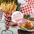 Miniatyrbillede 6 af 7: Fedtfrit Papir, 100 stk Mad Burger Indpakningspapir Fedtfrit Fisk og Pommes Frites Hamburger Sandwich Indpakningspapir Rød Trykt