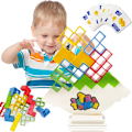 Miniatyrbillede 1 af 5: Tetra Tower Balance Game, Tetris Stress Relief Games 32PCS