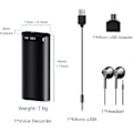 Miniatyrbilde 4 av 7: Mini stemmestyrt opptaker - 800 timers opptakskapasitet - Sterk magnetisk - Lydlydopptak - Kontinuerlig lytteapparat 64GB