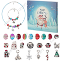 Miniatyrbillede 1 af 5: Jule-Adventskalender Armbånd 2024 til Piger 24 Dage Jule-Nedtællingskalender DIY Smykkefremstillingskit blind boks 22 Charm Perler (Blå(3)) Blue(3)