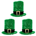 Miniatyrbillede 1 af 2: 3 stk. St. Patricks Day Hatte Grønne Hatte Party Sceneoptræden Hatte Fløjlshatte 3 stk 31X24CM 3 stk 3 pcs 31X24CM