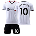 Miniatyrbillede 1 af 11: 22-23 Red Devils udebanetrøje hvid nr. 7 Ronaldo fodbolduniform 25 Sancho 10 Rashford børnesæt med sokker Man L Away No. 10 No Socks #22
