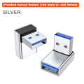 Pikkukuva 1 / 5: 90 astetta vasemmalle, oikealle, ylös ja alas kulma USB 3.0 A uros naaras Ex hopea Silver 1