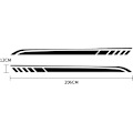 Pikkukuva 4 / 4: (Musta) Urheilu Racing Stripe Auton Korin Ovi Sivu Stripe Tarrat