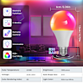 Miniatyrbilde 4 av 6: Fargerik rgb pære farge lyspære farge skiftende fjernkontroll led pære lys A60 plastinnpakket aluminium atmosfære fyll lys 16 colors+remote control+socket 15W