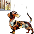 Miniatyrbillede 7 af 7: Gravhunde farvet glasvindue: Indendørs/udendørs solfanger til hundeelskere, indretning i haven 3.5in