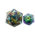 Miniatyrbillede 1 af 5: Øjenæble Liquid Core Terning Sæt D&D 33 mm Ekstra stor D20 Single Sharp Edge Resin Terning med gaveæske, rollespil polyedriske terninger