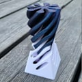 Miniatyrbillede 2 af 6: Umulig pyramide passthrough skulptur, pass through pyramide fidget legetøj, 3D umulig pyramide pass through angst lindring legetøj Green Black