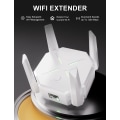 Miniatyrbillede 3 af 6: WiFi Extender Signal Booster, dækker op til 10000 Sq.ft - 1200 Mbps Wall-Through stærk WiFi Booster, med Ethernet-port White EU Plug