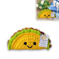 Miniatyrbillede 1 af 6: Følelsesmæssig støtte Taco/kyllingenugget/stegt æg, håndlavet følelsesmæssig støtteplys med positive ord, søde hæklede dukkeinspirerende gaver 3pc