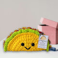 Miniatyrbillede 5 af 6: Følelsesmæssig støtte Taco/kyllingenugget/stegt æg, håndlavet følelsesmæssig støtteplys med positive ord, søde hæklede dukkeinspirerende gaver 3pc