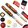 Pikkukuva 2 / 6: Kebab-grillikori ja -vartaat ruostumatonta terästä - Kabob-grillikorit, 4 set . Kabob-kori kasviksille, Jumbo-katkarapuille - Grillikorit Red 4pcs