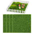 Miniatyrbillede 6 af 6: 4 STK Kunstgræs, 2 Størrelser Syntetisk Kunstgræs Tæppe Plæne Have Mikro Landskab Ornament Hjem Dekoration 15x15cm