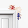Miniatyrbilde 1 av 5: 4. juli Dekorasjon Patriotisk tredør Hjørneramme, Independence Day Patriotic dørskilt Veggdekor Minnedag Festdekorasjon 2pcs