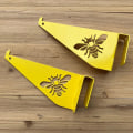Miniatyrbillede 1 af 6: Bikuberammeholdersæt - inspektionsbeslag i rustfrit stål og aborre til biavlsartikler Yellow 2pcs