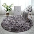 Miniatyrbilde 1 av 6: Myk Område Matte Fluffig Rund Matte Shaggy Sirkulær Matte For Soverom Stue Hjeminnredning Mørk Grå 40cm Dark Grey