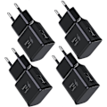 Miniatyrbilde 1 av 5: 4-pakning 5V-2A USB Strømadapter Uttak Universell Hurtiglader for iPhone 12/11/X 8/7/6, Samsung Galaxy S22 S21 S20 black