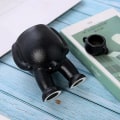 Miniatyrbild 5 av 7: Rolig keramisk blomkruka, kisskruka, kisskruka, kruka för suckulenter, kruka för suckulenter Svart Vit Keramisk inredning för inomhusväxter Present black