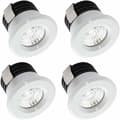 Set med 4 Mini LED infällda spotlights 3 W Varmvit, Mini LED spotlight för skyltfönster, registreringsskyltbelysning inkl. Separat transformator
