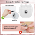 Miniatyrbild 3 av 6: Automatisk elektrisk nagelklippare med 3-hastighetsnivåer och förvaring av nagelklämmor, LCD-ljus, säkerhetsnagelklippare, USB uppladdningsbar White