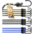 Miniatyrbild 1 av 6: Set om 10 Expander TüV/GS Testad med krokar Elastisk i 40,60,80 och 100 cm I Spännelastisk med krokar för transport, camping & Säkring I Spännrep 100cm