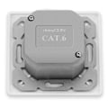 Miniatyrbild 3 av 4: Nätverksbox CAT 6 - deleyCON - Universal - 2x Skärmade RJ45-portar - Vit - 1 Gbit Ethernet