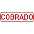 Miniatyrbild 2 av 2: Automatisk stämpel - TRODAT - 4911 - Spansk text COBRADO - 37 x 14 mm - Svart stämpeldyna