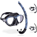 Miniatyrbild 1 av 2: Kamouflagekombination - Cressi - Metis & Corsica - Mask med Separata Glas - Ergonomisk Snorkel - En Storlek Blå