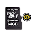 Miniatyrbild 2 av 3: Integral - Micro SD XC 64GB, High Endurance Memory Card för Dashcam Driving Recorder, upp till 95Mb/s, Klass 10, U3 +